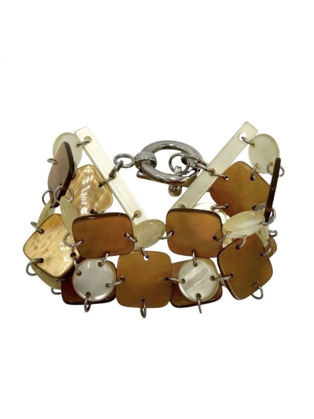 Bottega Veneta Bracelet Brown Beige Silver